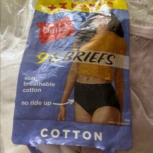 Hanes Black Cotton Briefs 9-Pack